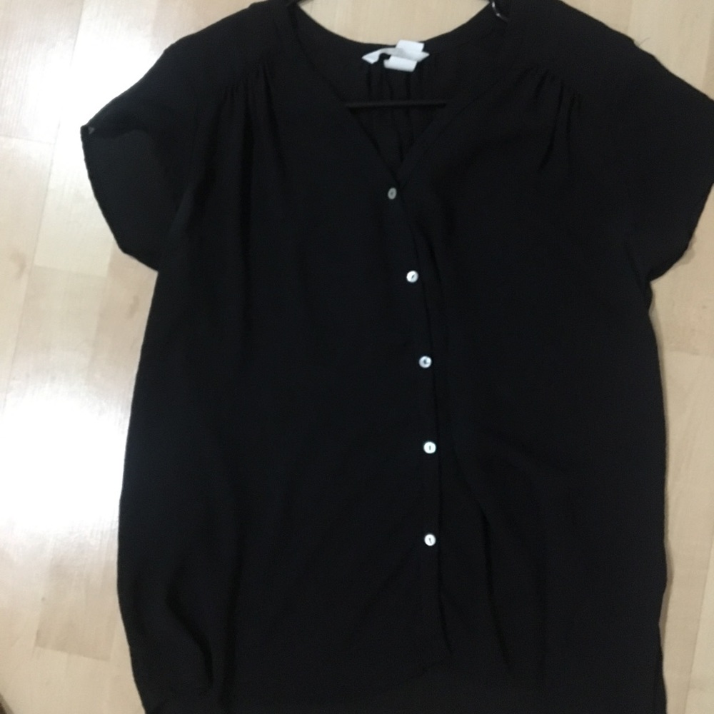 Slight sheer black button up